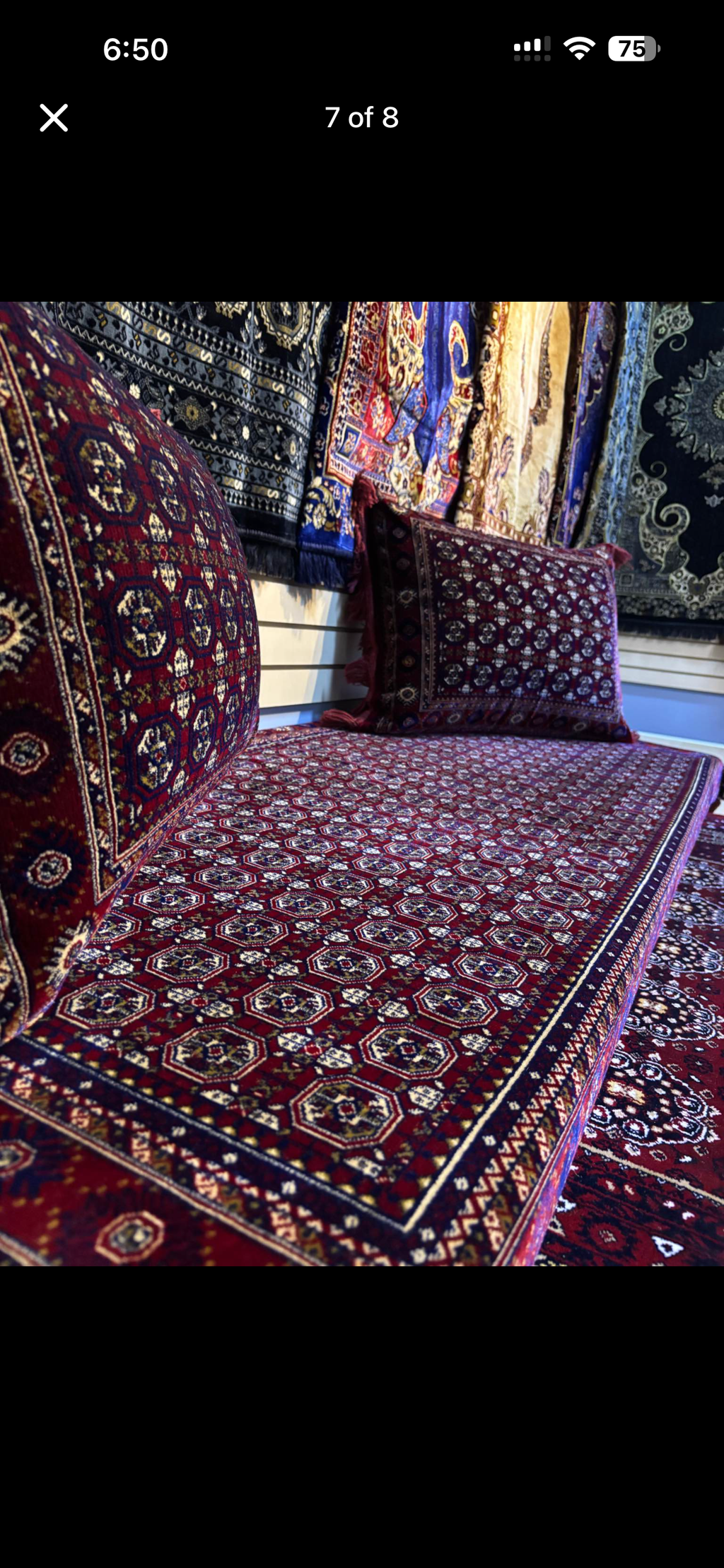 red Afghan floor rug